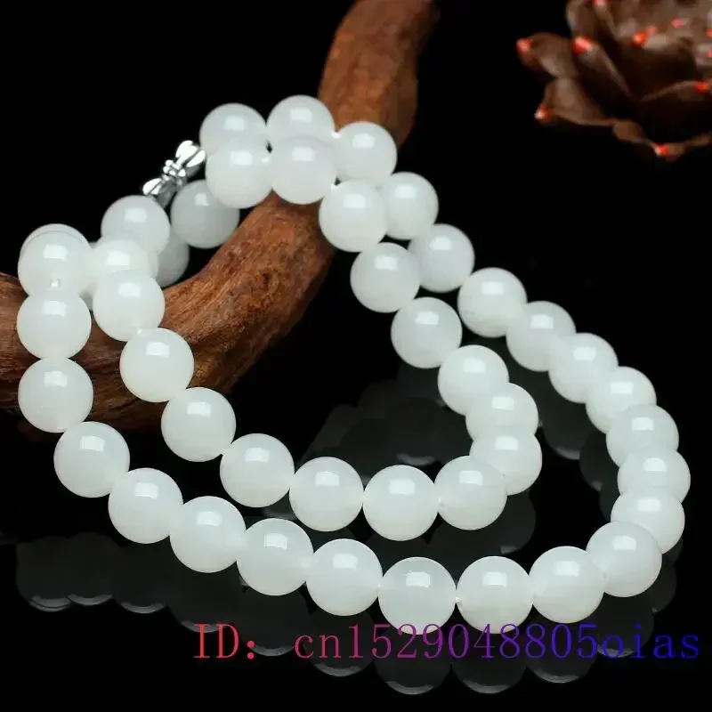Beading - Collana di perline di giada bianca