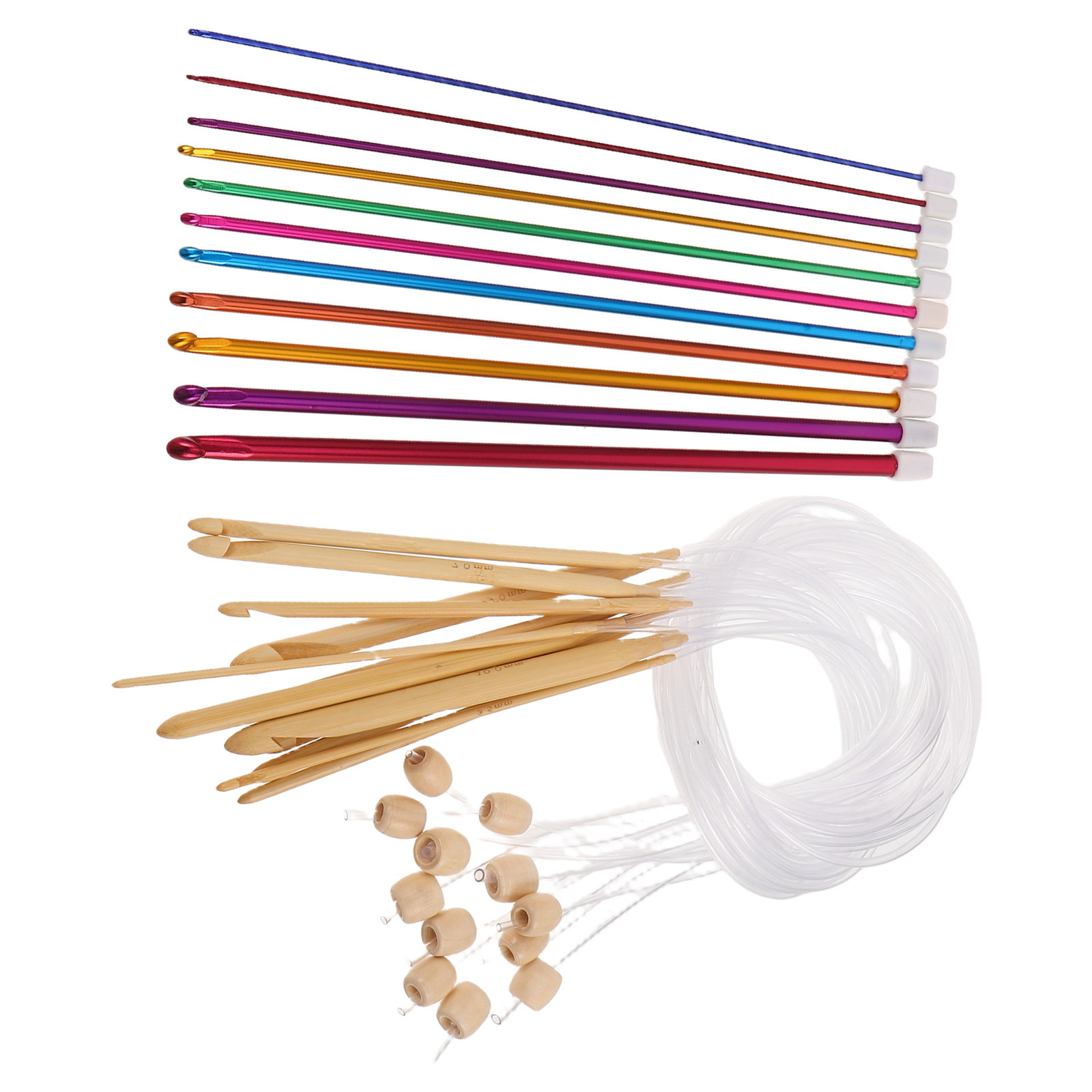 Wooden Crochet Hooks Ergonomic Handle - Set di 1 ferri da uncinetto