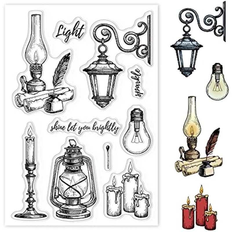 Clear Silicone Stamps For Card Making - Candele con timbro trasparente in silicone
