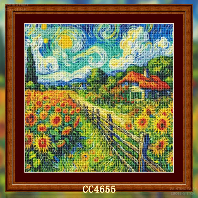 [CC4656-Serie Van Gogh Fattori - Cross Stitch Stamped Kits Beginners recensione e prezzo