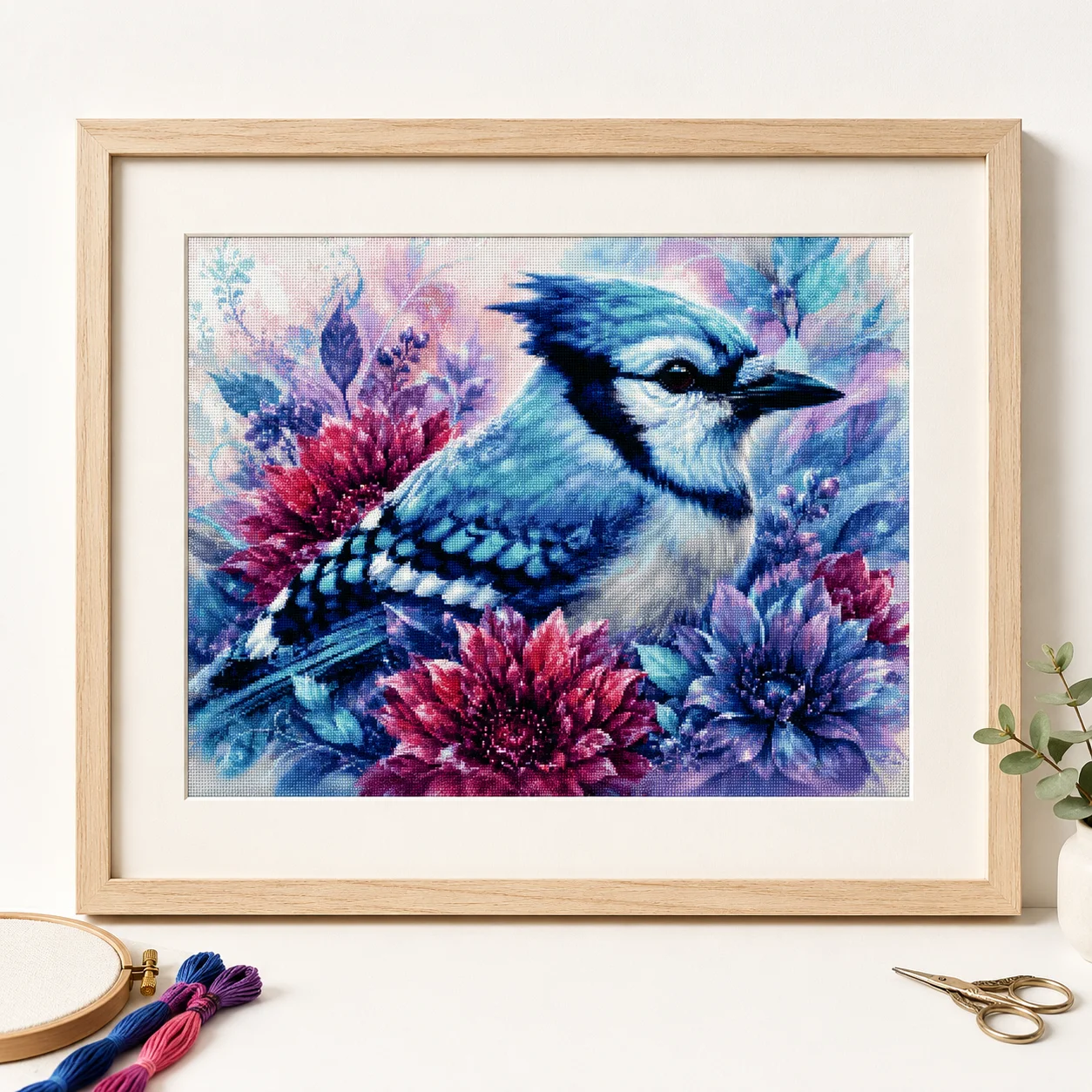 [ZZ8680-Gazza Blu] |   Kit per - Cross Stitch Stamped Kits Beginners recensione e prezzo